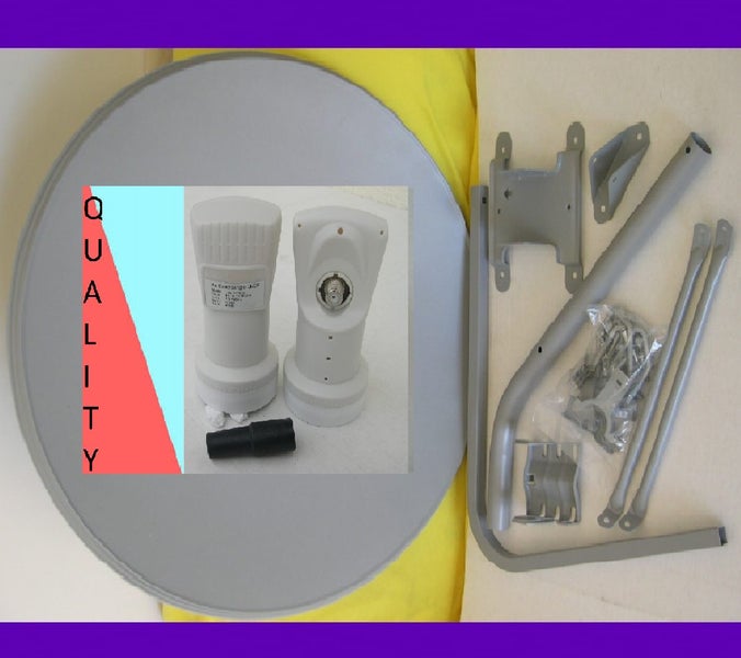 Satellite Dish Freeview KU 66cm Free LNB LNBF 10.75ghz & Wall Mount Assy 1xEach Carousel 1