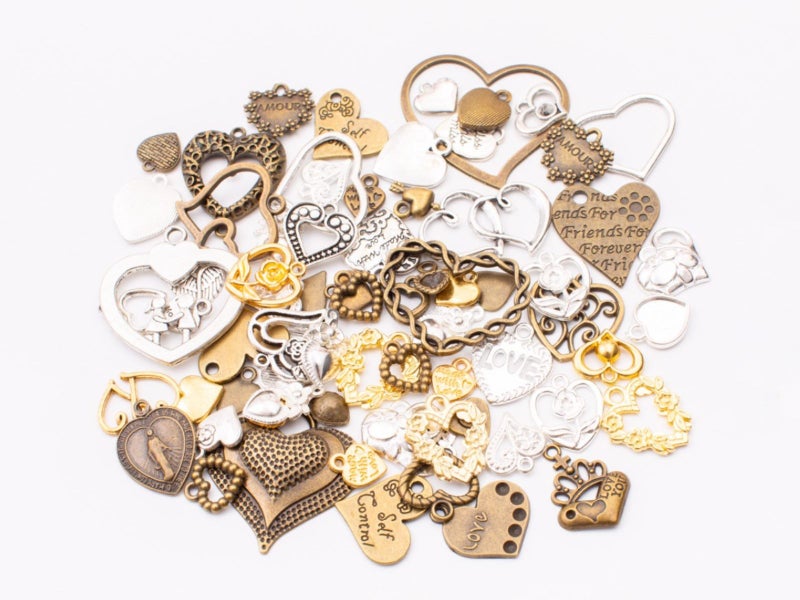 100g Assorted Love Heart Set Steampunk Charms629869936520981111