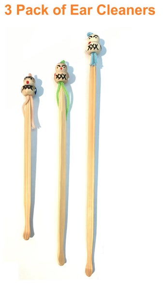 Bamboo Ear Cleaner 3 Pack Ear Picker / Ear Cleaner / Ear Wax Remover Carousel 1