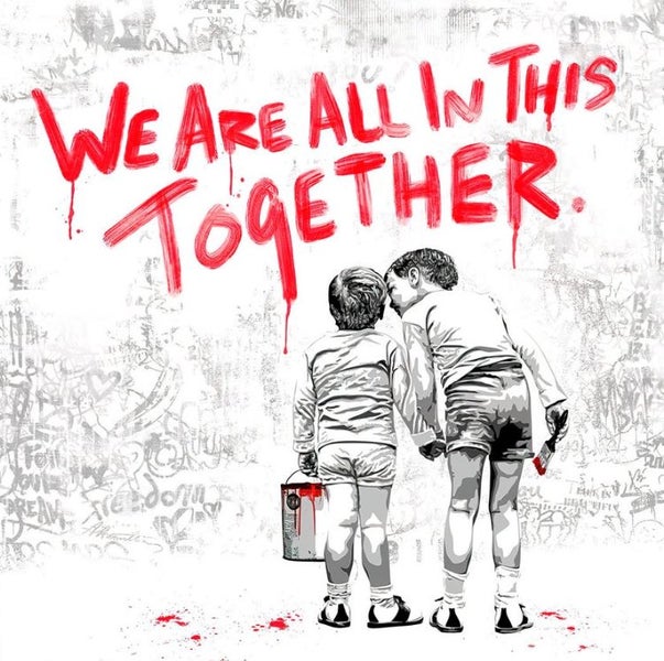 Free Shipping Canvas Art - Banksy Art - We are all in this together Carousel 1