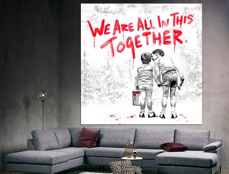 Free Shipping Canvas Art - Banksy Art - We are all in this together Carousel 2