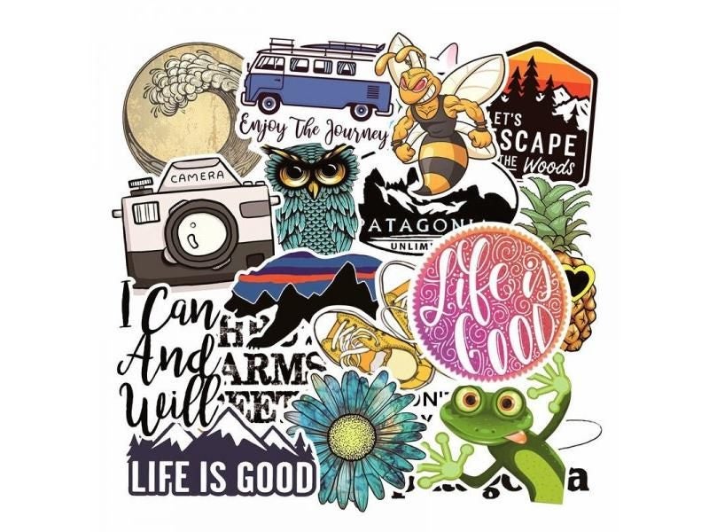 19 Pcs Lovely Cartoon Series Waterproof Laptop Skin Stickers Skateboard Luggage Carousel 1