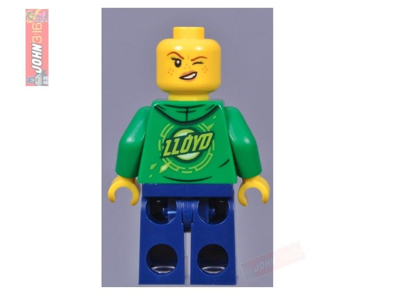 AWESOME LEGO MINIFIGURE - CHRISTINA, THE GREATEST NINJAGO FAN with LLOYD HOODIE Carousel 2