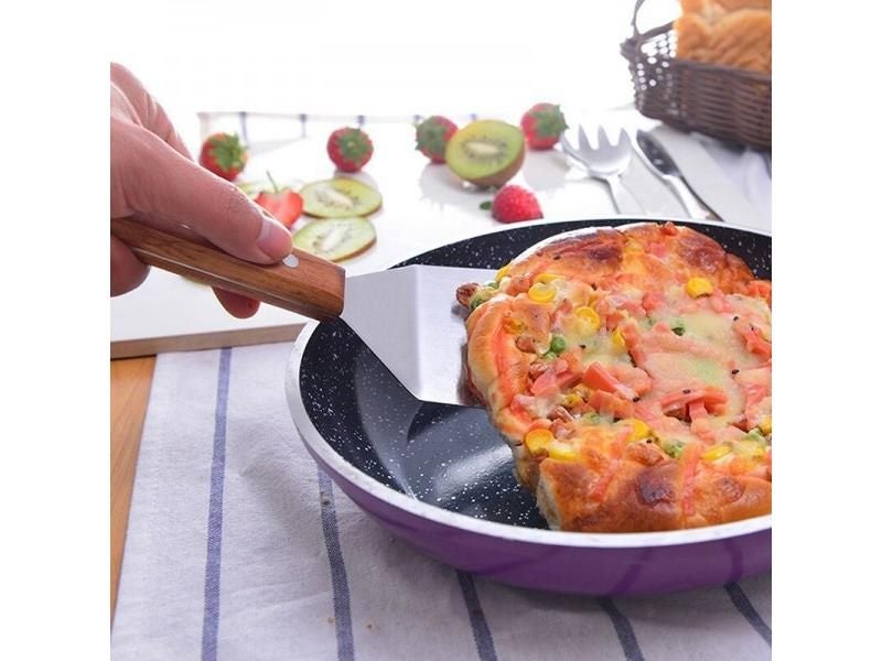 Stainless Steel Metal Cooking Spatula Wooden Handle Wok Pancake Flipper Shovel Carousel 2