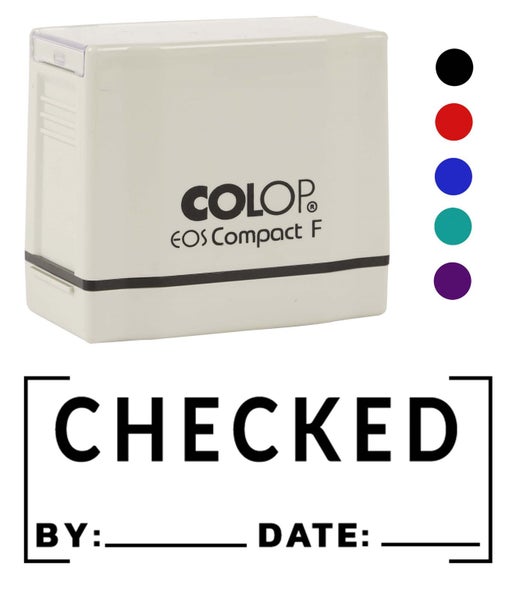 Printtoo Checked By Date Self Inking Rubber Stamp Pre-Inked Office Stamp- Home Carousel 2