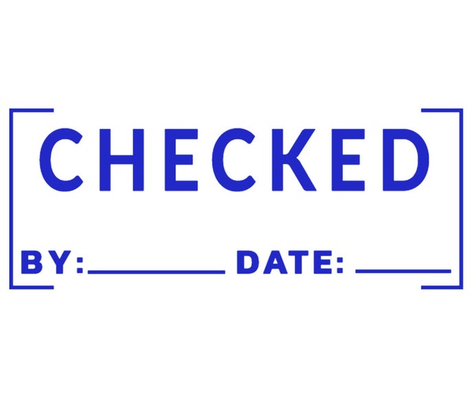 Printtoo Checked By Date Self Inking Rubber Stamp Pre-Inked Office Stamp- Home Carousel 1