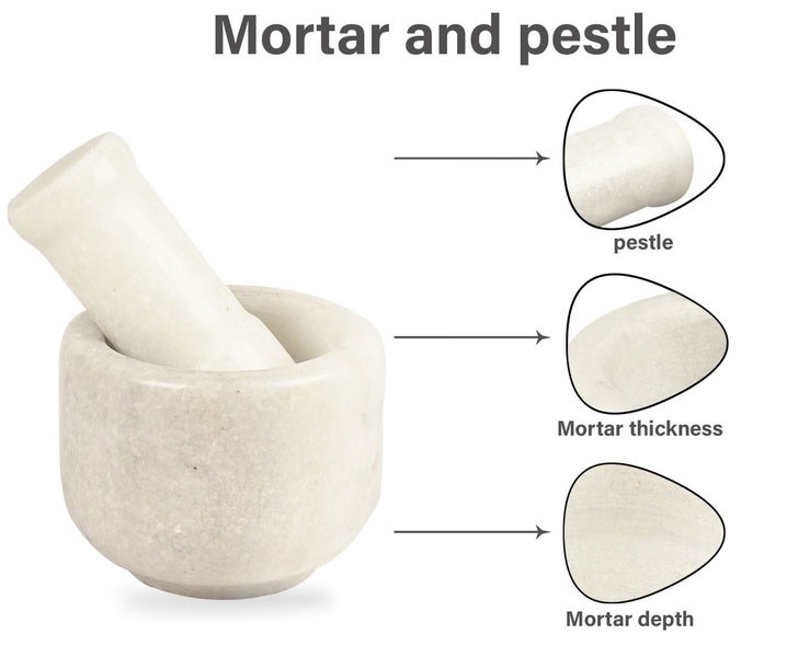 IBA Indianbeautifulart White Marble Stone Mortar and Pestle Set Natural Carousel 2
