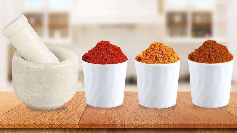 IBA Indianbeautifulart White Marble Stone Mortar and Pestle Set Natural Carousel 4