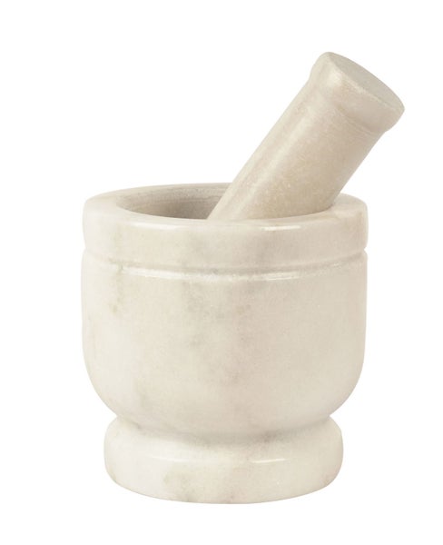 IBA Indianbeautifulart Marble Stone White Mortar and Pestle Set Natural Carousel 1