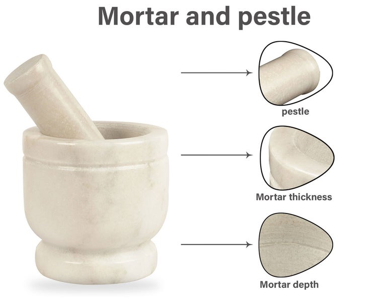 IBA Indianbeautifulart Marble Stone White Mortar and Pestle Set Natural Carousel 2