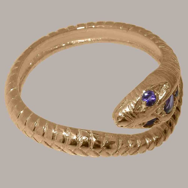 Rose Gold Natural Amethyst Womens Band Ring - Full 14ct Gold UK Hallmark Carousel 2