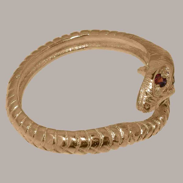 Rose Gold Natural Garnet Womens Band Ring - Full 9ct UK Hallmark Carousel 2