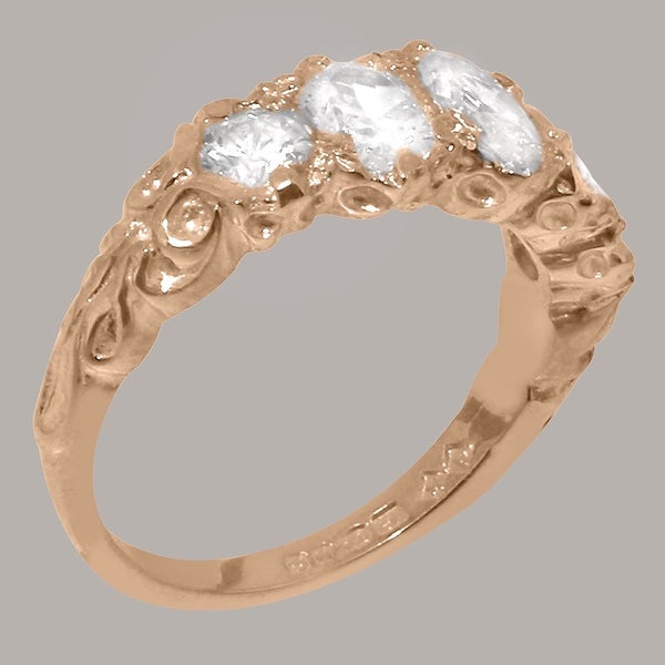 Rose Gold Synthetic Cubic Zirconia Womens Band Ring - Full 18ct Gold UK Hallmark Carousel 2