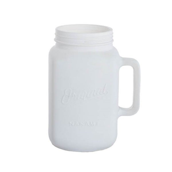 Glass Vase - Mason Jug with Handle White Carousel 1