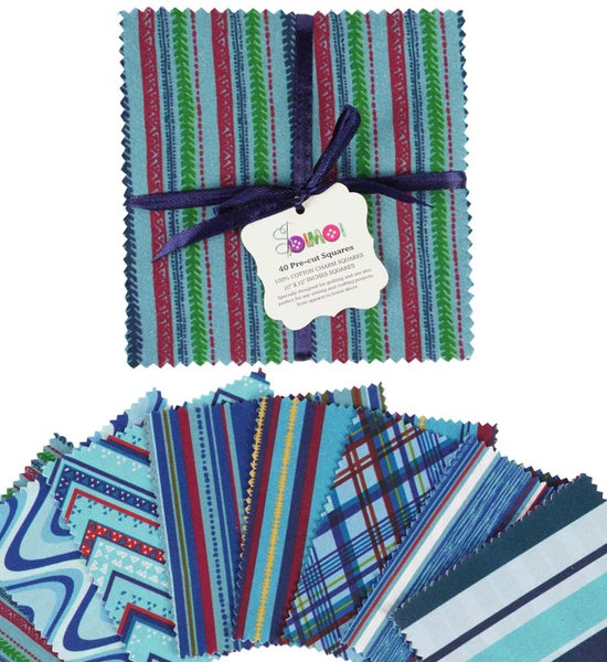 Soimoi Precut 10-inch Check Prints Cotton Fabric Bundle Quilting Squares Charm Carousel 2