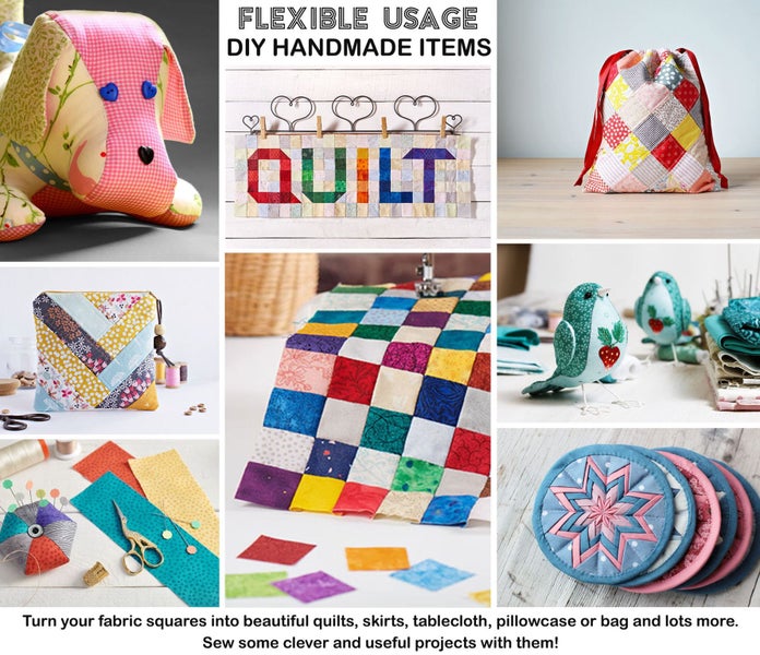 Soimoi Precut 10-inch Check Prints Cotton Fabric Bundle Quilting Squares Charm Carousel 6