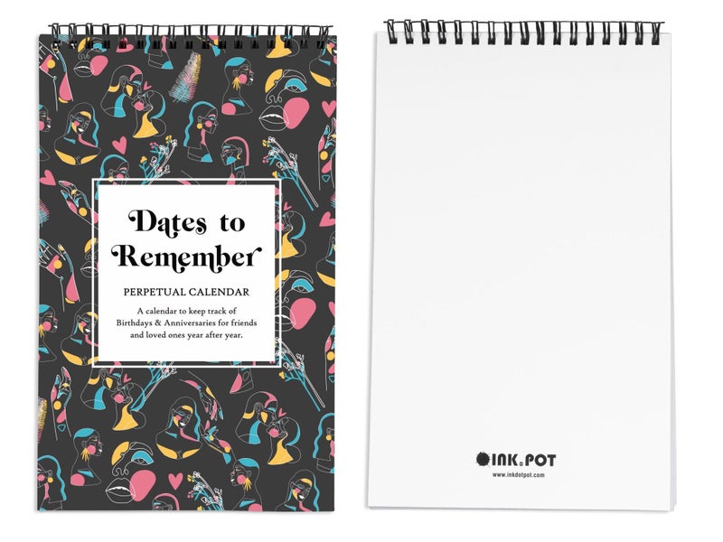 Inkdotpot Abstract Perpetual Calendar, Important Dates to Remember- 6x9 Monthly Carousel 2