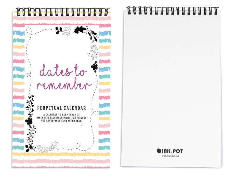 Inkdotpot Abstract Perpetual Calendar, Important Dates to Remember- 6x9 Monthly Carousel 2