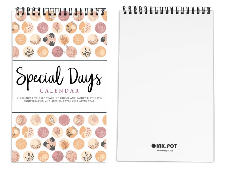 Inkdotpot Abstract Perpetual Calendar, Important Dates to Remember- 6x9 Monthly Carousel 2
