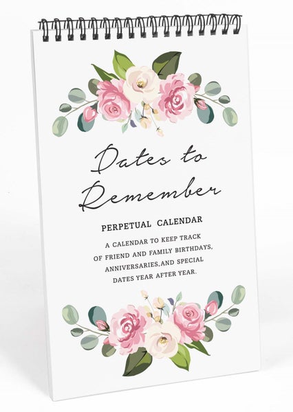 Inkdotpot Floral Perpetual Calendar, Important Dates to Remember- 6x9 Monthly Carousel 1