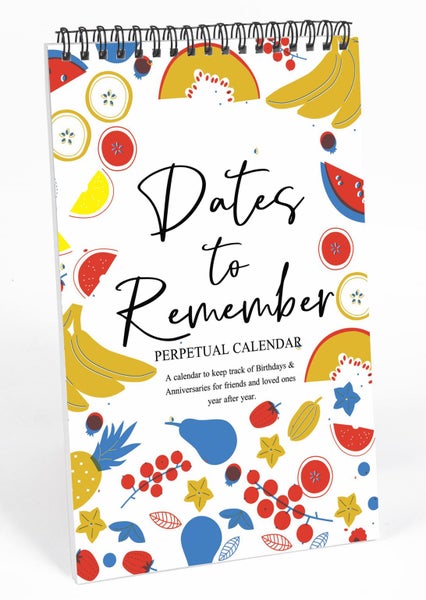 Inkdotpot Fruits Perpetual Calendar, Important Dates to Remember- 6x9 Monthly Carousel 1