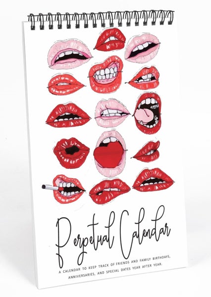 Inkdotpot Lips Perpetual Calendar, Important Dates to Remember- 6x9 Monthly and Carousel 1