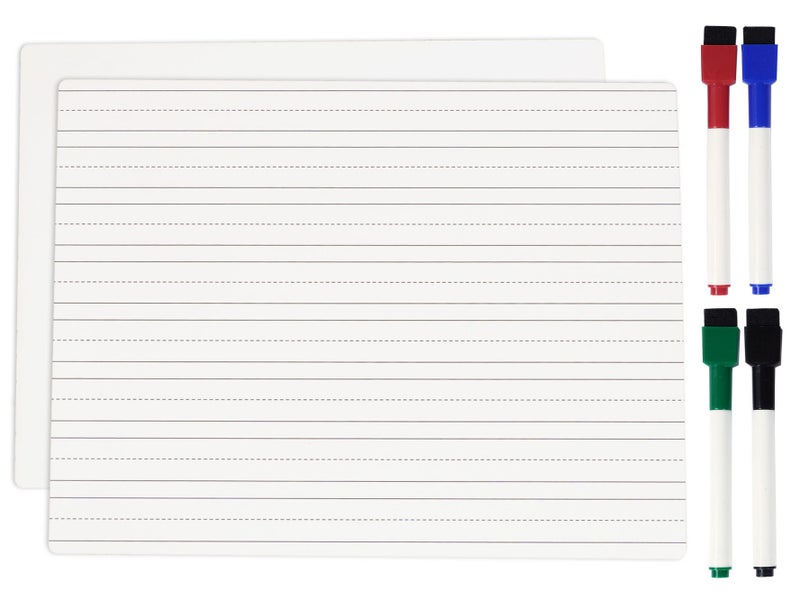 Inkdotpot Dry Erase Board For Kids 9 x 12 Double Sided Lined/ Blank Dry Erase Carousel 1