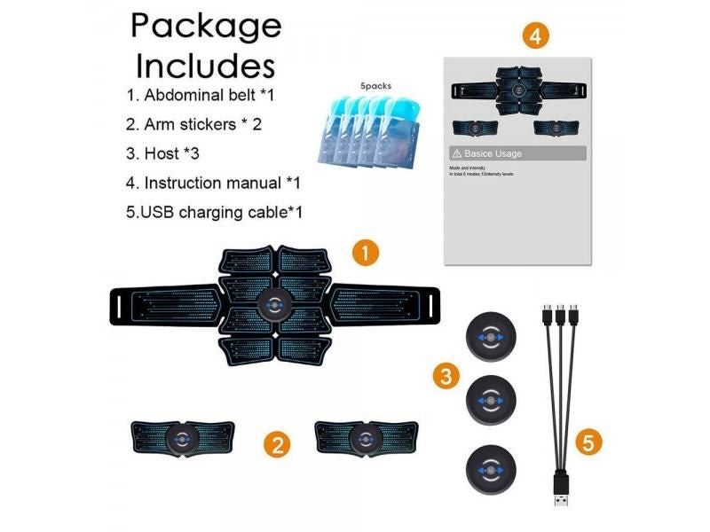 ABS Trainer Wireless Abdominal Muscle Stimulator EMS Smart Fitness Training Carousel 1