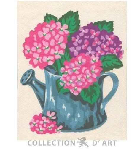 Collection D'Art Tapestry Canvas 20X25 Flowers In Watering Can Carousel 1