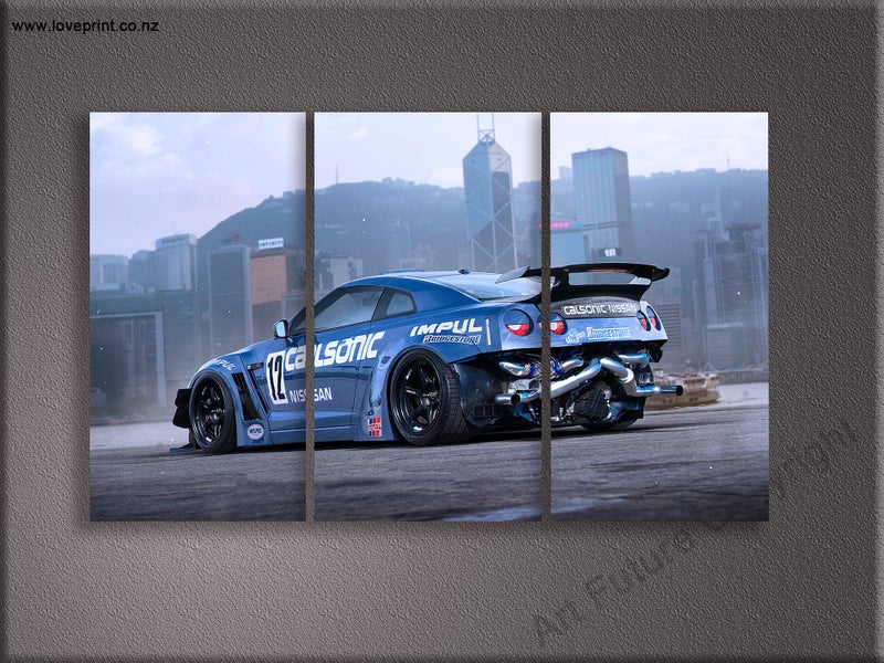 ON SALE FREE SHIPPING - 3 Piece Canvas Art Print - LIBERTY WALK GTR R35 Carousel 1