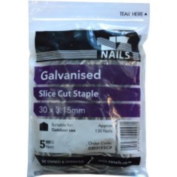 Staples - Galvanised 500gm 30mm x 3.15mm NZ Nails Carousel 1