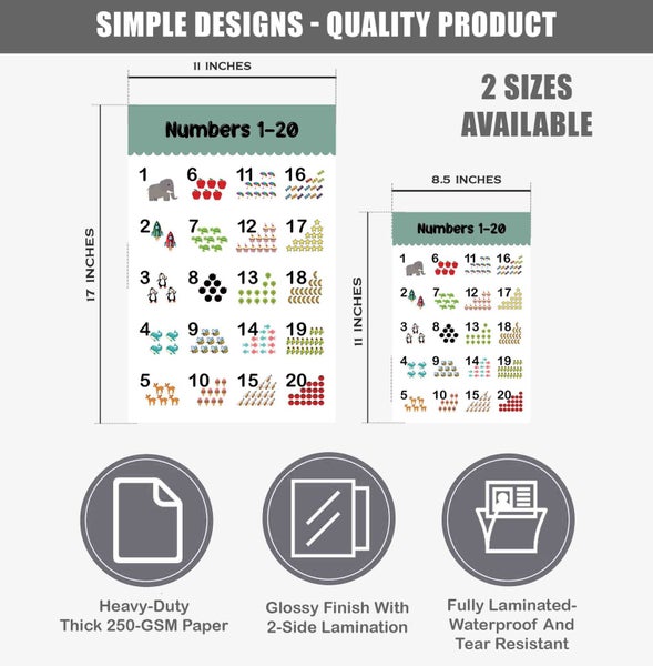 Traceease Educational Poster For Elementary School, Pack Of 25 Laminated Kids Carousel 2