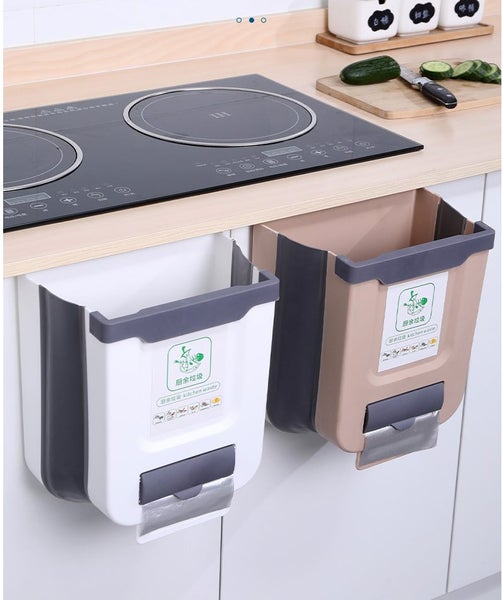 Upgraded Foldable Rubbish Bin with rubbish roll tray and cloth hanger Carousel 2