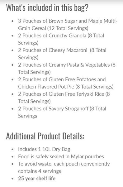 Emergency Food - 60 serve Grab & Go bags Carousel 3