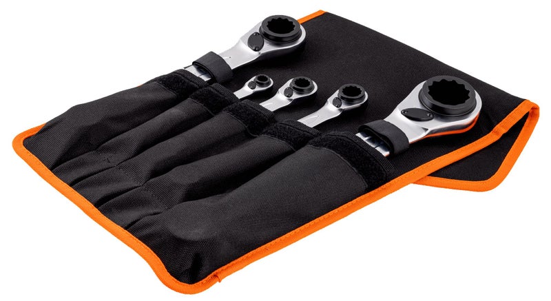 Bahco 4-in-1 Ratcheting Ring Wrench Set - 5 pcs, 8mm - 36mm Carousel 1