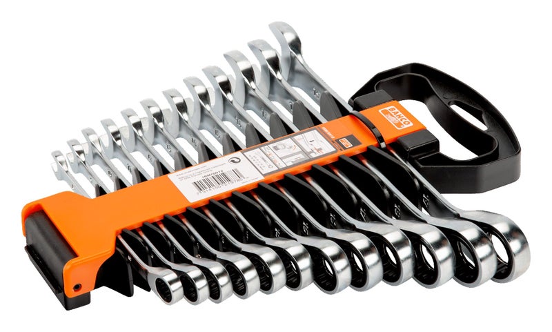 Bahco Combination Ratchet Spanner Set. 12 pieces - 8mm - 19mm Carousel 1