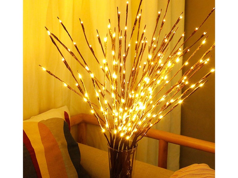 20 Bulbs LED Willow Branch Lamp Battery Powered Decorative Light Carousel 1