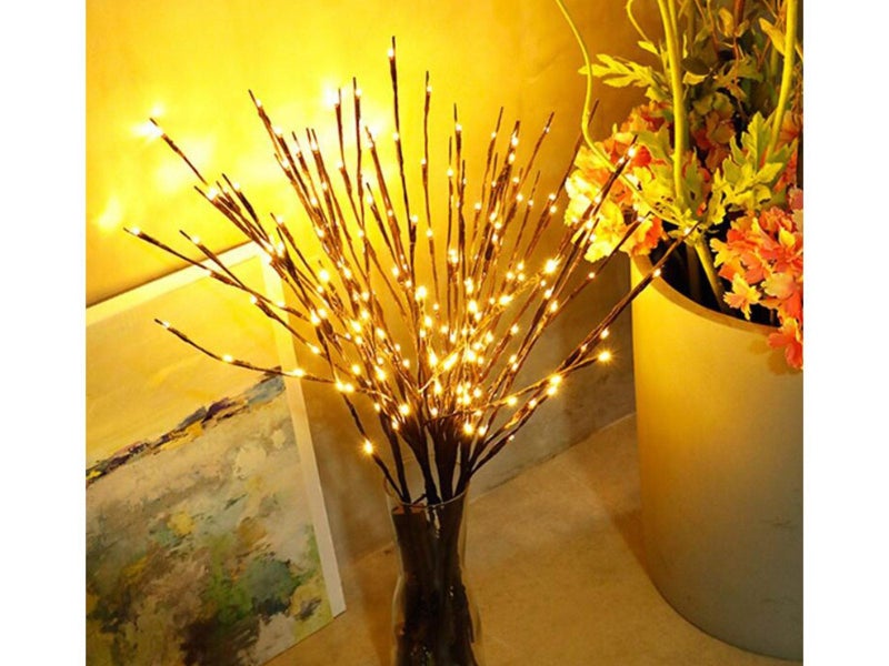 20 Bulbs LED Willow Branch Lamp Battery Powered Decorative Light Carousel 2