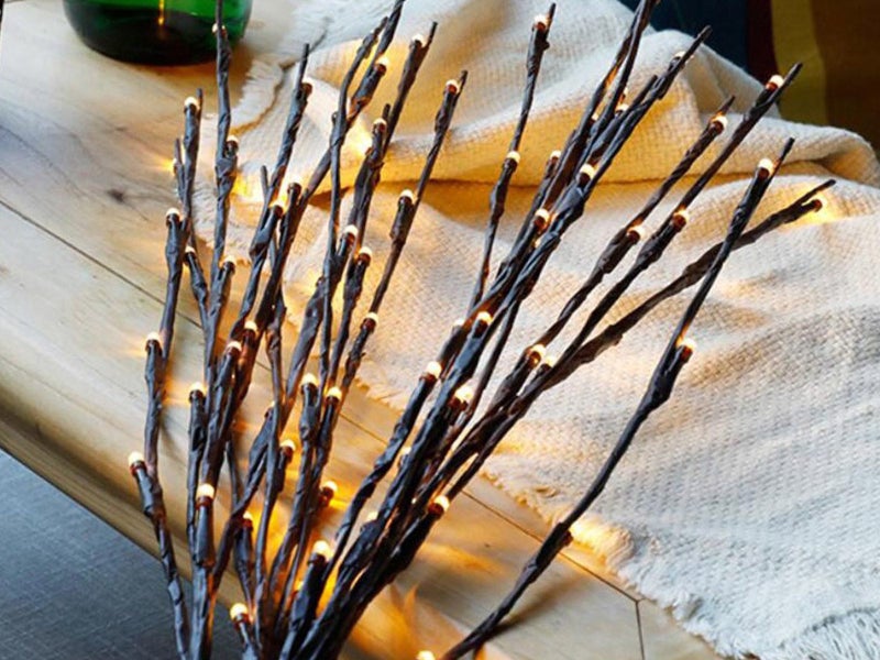 20 Bulbs LED Willow Branch Lamp Battery Powered Decorative Light Carousel 6