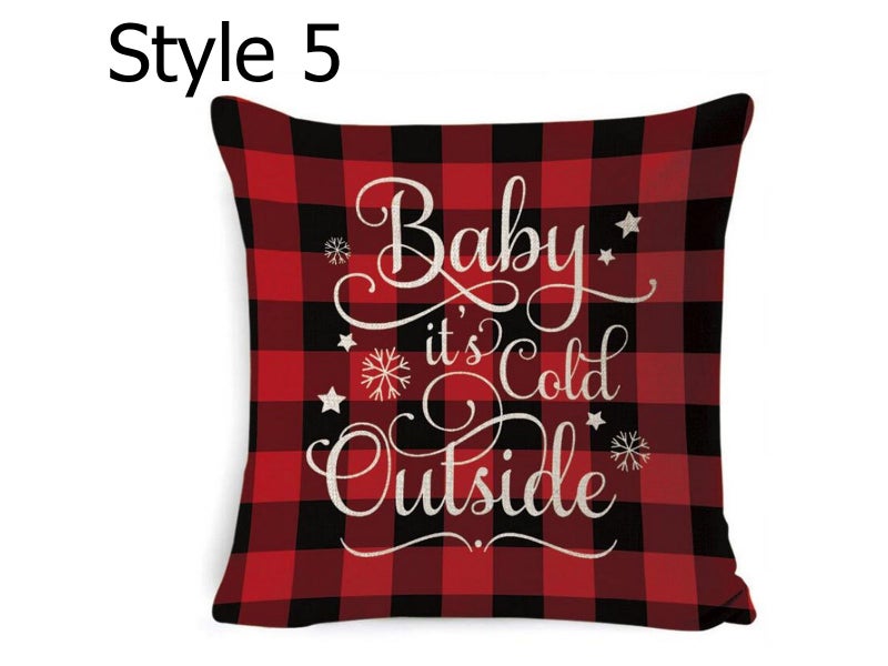 4 X Christmas Printed Pillowcase Cushion Cover Home Decor Style 5 6 7 8 Carousel 2