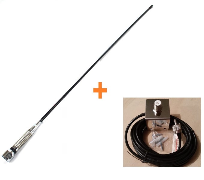 Mobile CB Radio Antenna 26 ~ 27 MHz Fibreglass with Tuning Stub + Mount + Cable Carousel 1
