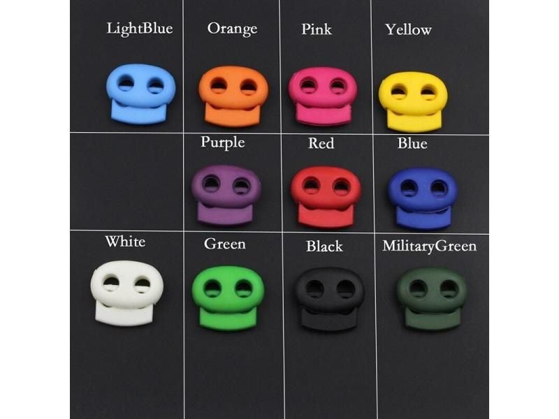10pcs/lot 5mm Hole Mixed Color Plastic Stopper Cord Lock Carousel 1