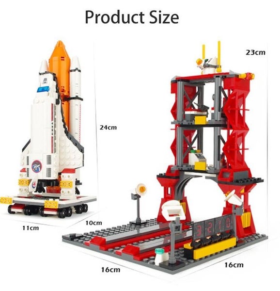 679pcs Space shuttle launch centre with space shuttle, control tower and vehicle Carousel 2