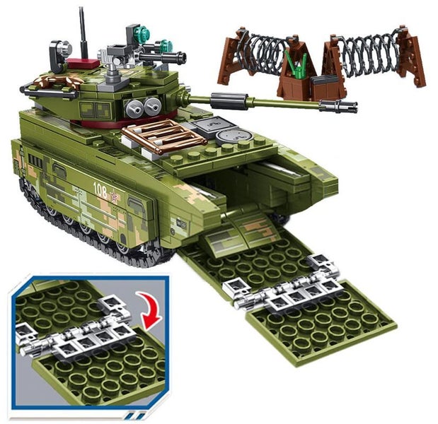 Sembo 413pcs High Tech WW2 Tank ZTD-05 Amphibious Armored Assault Vehicle Carousel 2