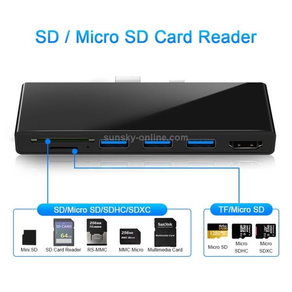 3 x USB 3.0 + HDMI + SD / TF Memory Card Reader HUB (Black) - 1 - BLACK Carousel 5