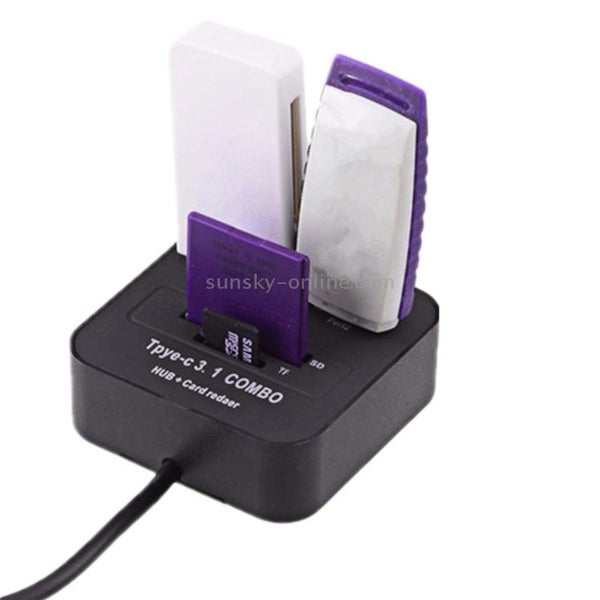 2 in 1 USB 3.1 Type-C COMBO 2 Ports HUB + Micro SD / TF Card Reader(Black) - 1 Carousel 5