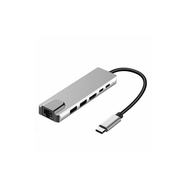 6-in-1 USB Type C Hub Dock with 4K HDMI RJ45 Ethernet Lan USB Charge As shown-1 Carousel 2