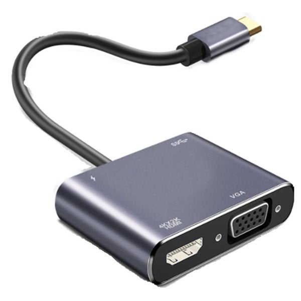 Type-c to Hdmi+vga 4 in 1 Docking Station USBC Concentrator gray - 1 Carousel 1