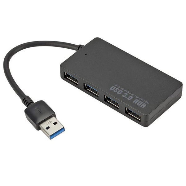 4 USB 3.0 HUB Port Splitter Adapter 5Gbps Ultra High Speed for IOS Laptop black Carousel 1