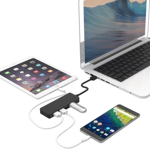 4 USB 3.0 HUB Port Splitter Adapter 5Gbps Ultra High Speed for IOS Laptop black Carousel 5